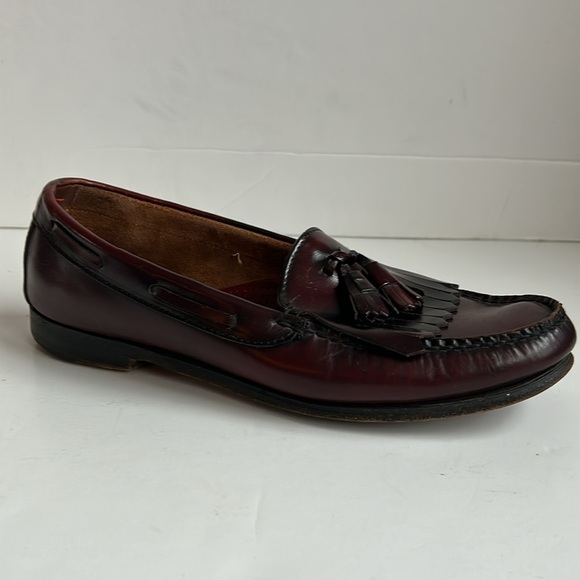 G.H. Bass & Co burgundy tassel kiltie Weejuns loafers drees shoes slip ons - Picture 7 of 16